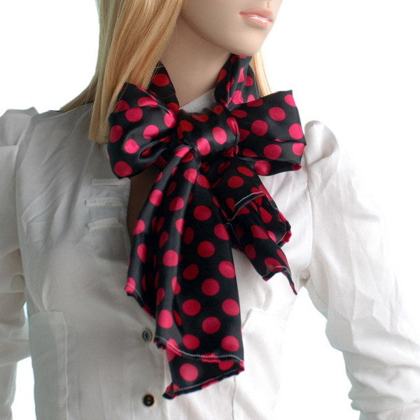 Blando Red Spots & Black Base Lovely Super Soft Silk Scarf/Wrap/Shawl(Small)