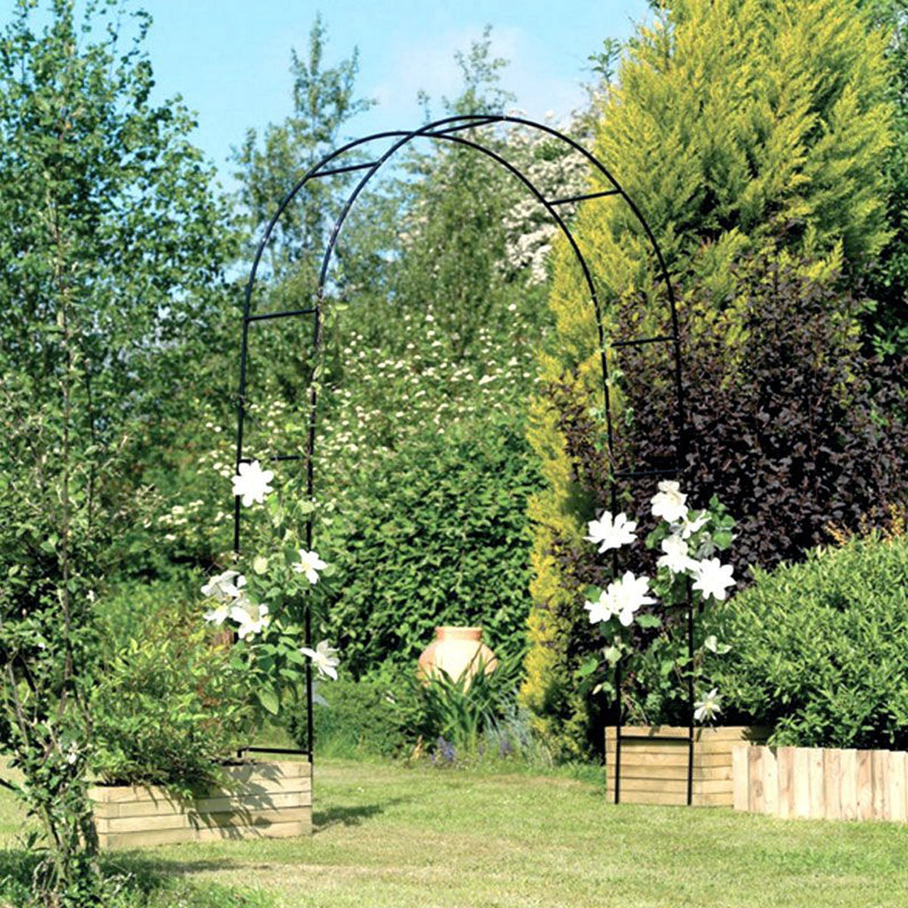 78"H x 45"W Metal Garden Arch Trellis; Adjustable Arbor Trellis for Garden Climbing Plants Support or Wedding Decor,Black