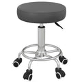 Vinsetto Salon Stool with Adjustable Height, PU Leather Barber Rolling Massage Tattoo Chair for Bar Beauty SPA, Grey
