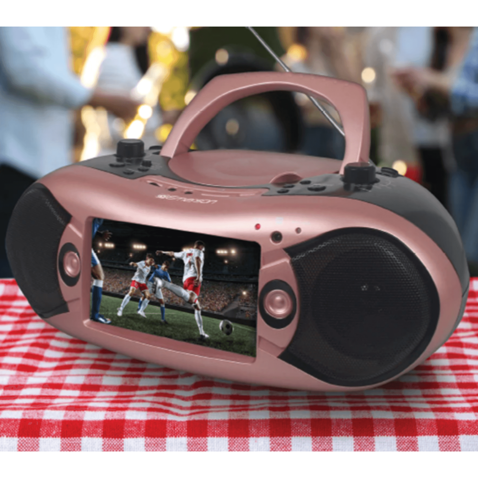 Emerson 7" Bluetooth DVD Boombox with AMFM Radio & Stereo Speakers