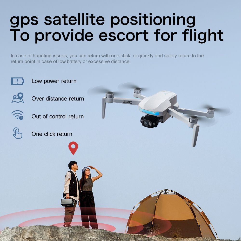 S-X1 GPS Drone, 20-30 Minute Flight, Dual HD 50fps Cameras, 3-Axis Gimbal, 5MP Stabilized Images, Auto Low Power Return, Large Screen Remote