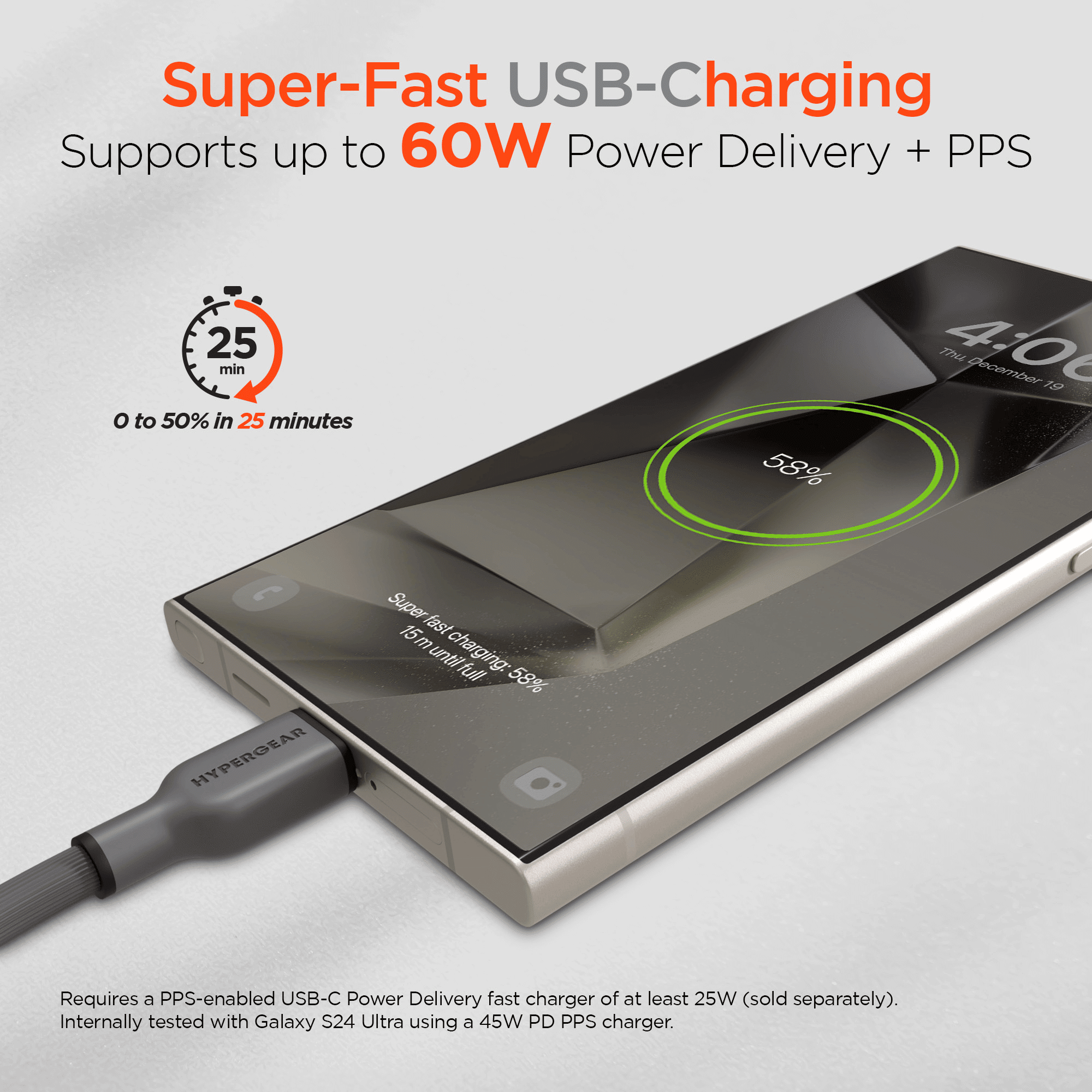 HyperGear Flexi PRO USB-C to USB-C Cable 6ft