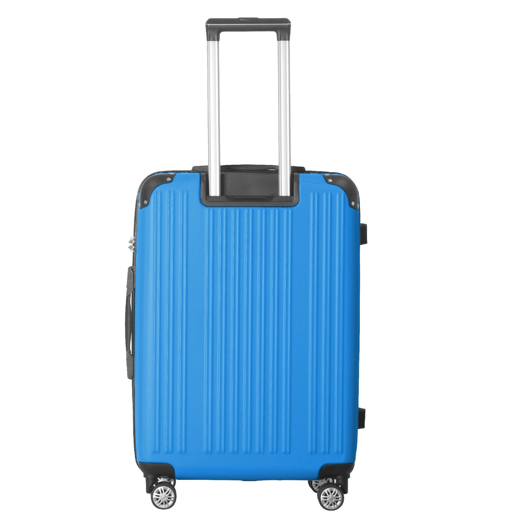 3-Piece Lightweight ABS Hardshell Luggage Set (20", 24", 26") in Deep Blue with Spinner Wheels, TSA Lock, and Adjustable Telescopic Handle - Durable Travel Suitcases