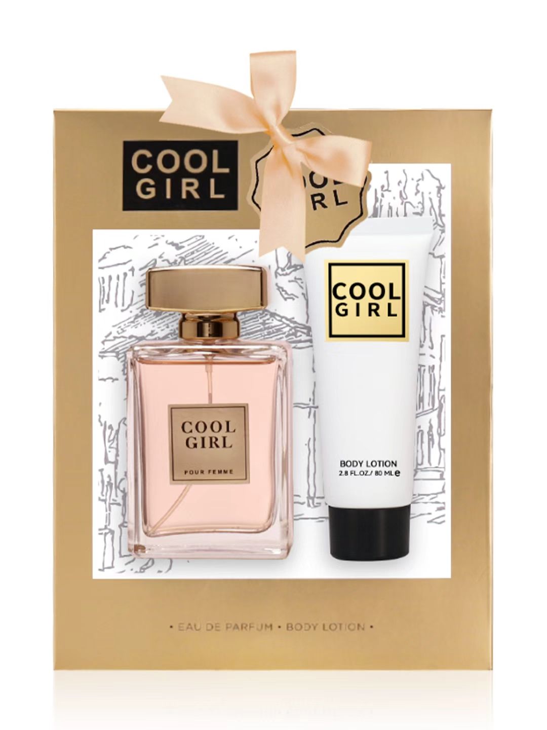 2-piece set, women's perfume spray and body lotion gift box, lasting fragrance, aldehydes, jasmine, ylang, orange blossom, bergamot, lemon flavor, very suitable for holiday gifts, dates, parties