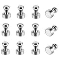 12pcs/Set Refrigerator Magnet Push Pin, Brushed Nickel Steel Fridge Magents, Magnetic Pushpins, Magnet Thumb Tacks, Magnets For Whiteboard, Kitchen, Office, Bulletin Board, Lockers