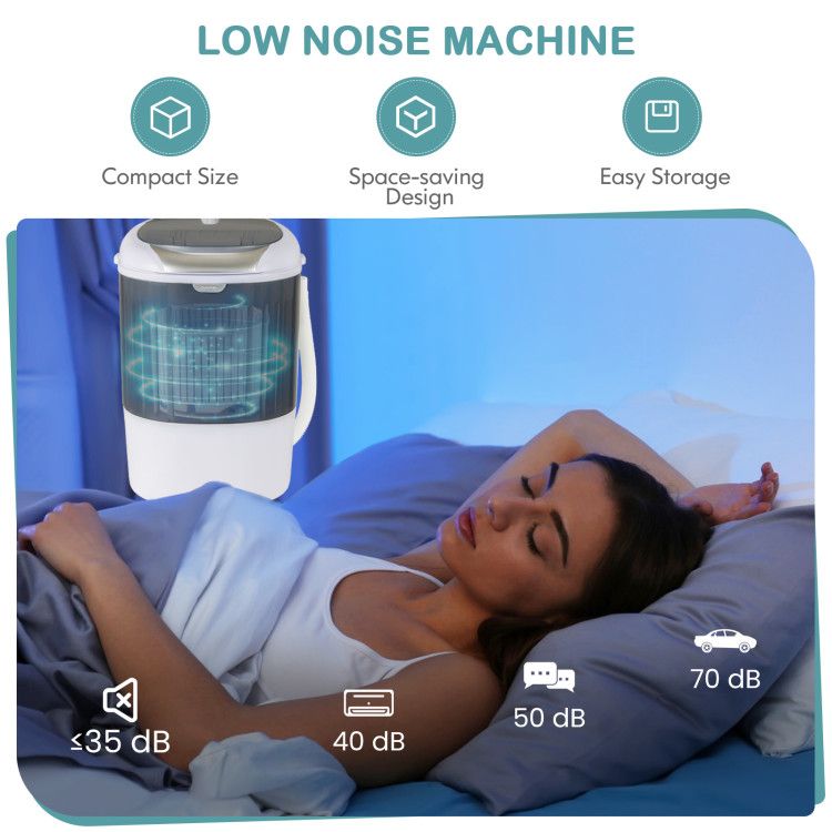 Portable Mini Washing Machine Semi-Automatic Washer and Spinner Combo with Single Tub