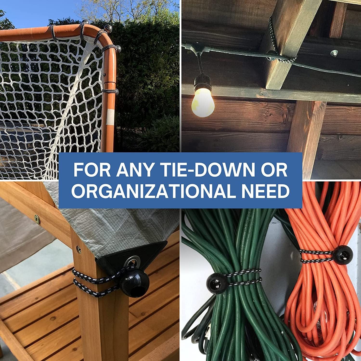 20pcs 6 Inch Bungee Cords, Bungee Balls, Bungee Cords With Balls, Elastic String Ties For Camping, Tents, Tarp, Canopy Shelter, Wall Pipe, Holding Wire And UV Resistant