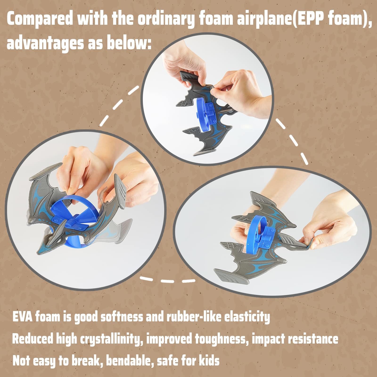 Rocket Launcher Airplane Toy with 4 Dinosaur Targets 2 Foam Pterosaur Shooting Games for Outdoor Kids Toys 5 6 7 8 Year Old Boy Catapult Plane Toy Christmas Easter Gift