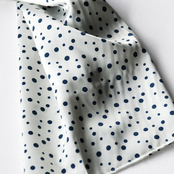 Blando White Background Little Black Dots Douce Extremely Soft Silk Scarf/Wrap/Shawl(Large)