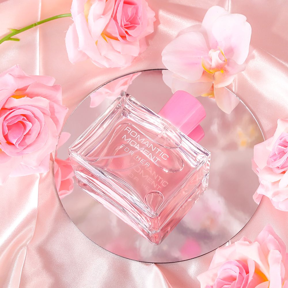 3.4fl Oz Women's Eau De Parfum - ROMANTIC MOMENT - Floral & Woody - With Rose, Chamomile, and Lemon - Medium Intensity Perfume