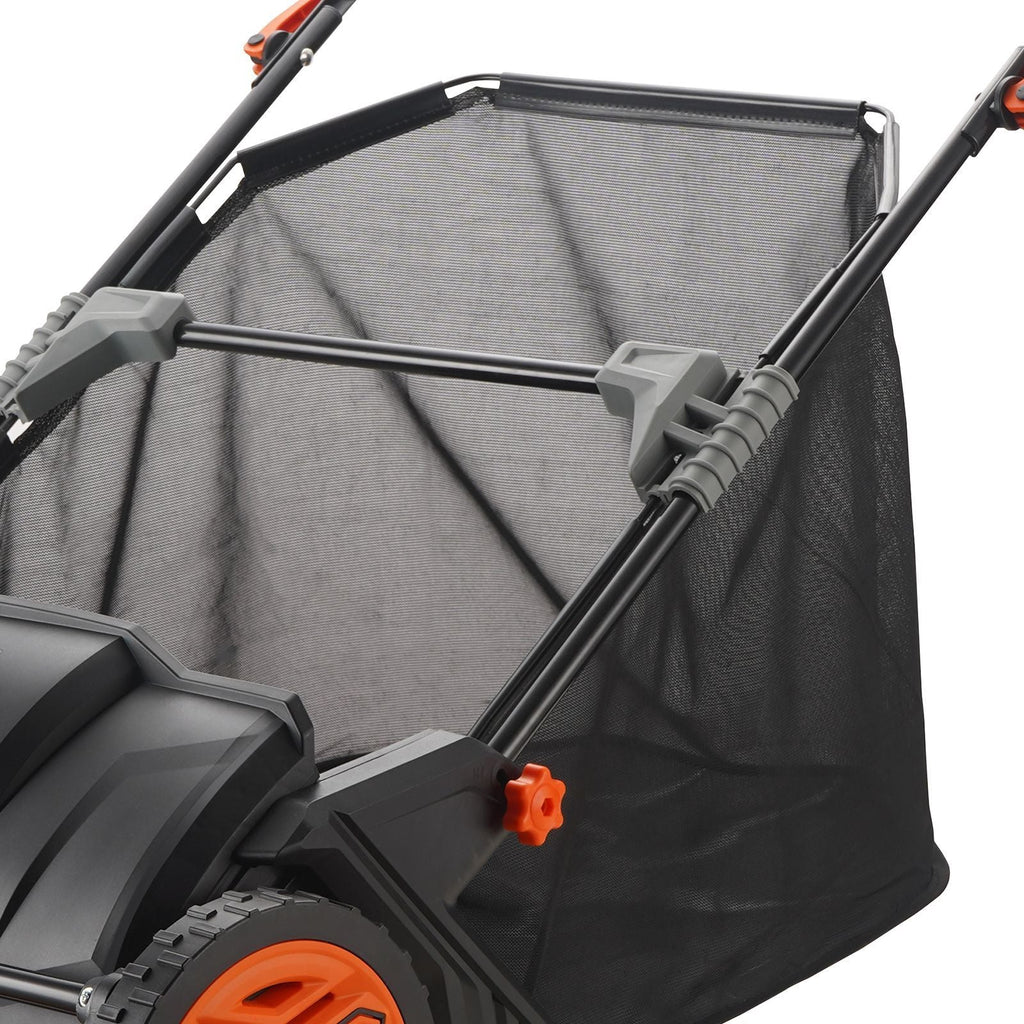 Push Lawn Sweeper, 21inch Leaf & Grass Collector, Strong Plastic Wheels & Heavy Duty Thickened Steel Durable to Use with Large Capacity 3.5 cu. ft. Mesh Collection Hopper Bag, 2 Spinning Brushes