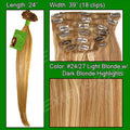 #24/27 Light Blonde w/ Dark Blonde Highlights - 24 inch Remy