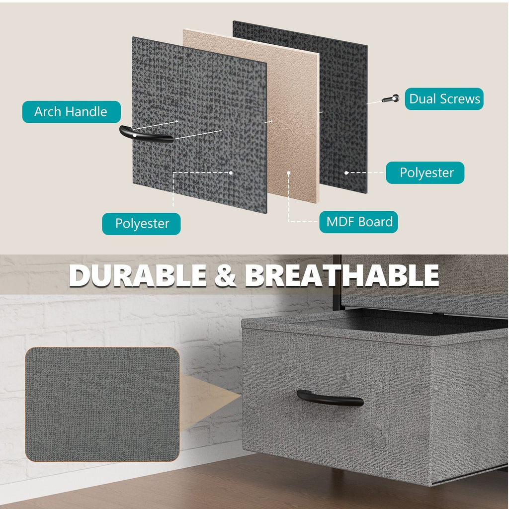 Dresser for Bedroom with 8 Drawers Tall Dresser & Chest of Drawers Fabric Dresser with Wood Top and Sturdy Steel Frame