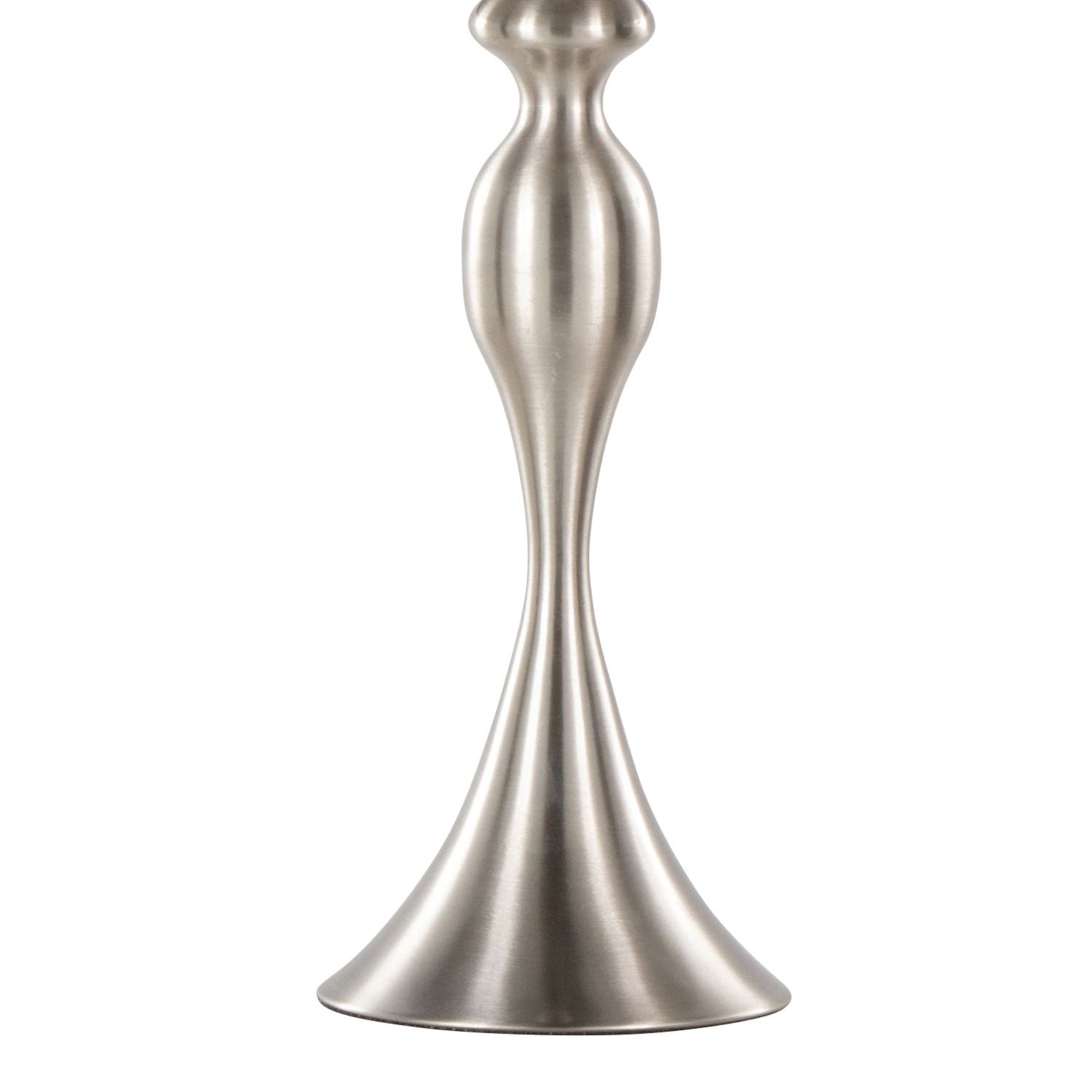 Ashland 27" Contemporary Metal Table Lamp in Brushed Nickel with Grey Textured Linen Shade from Grandview Gallery by - Set of 2