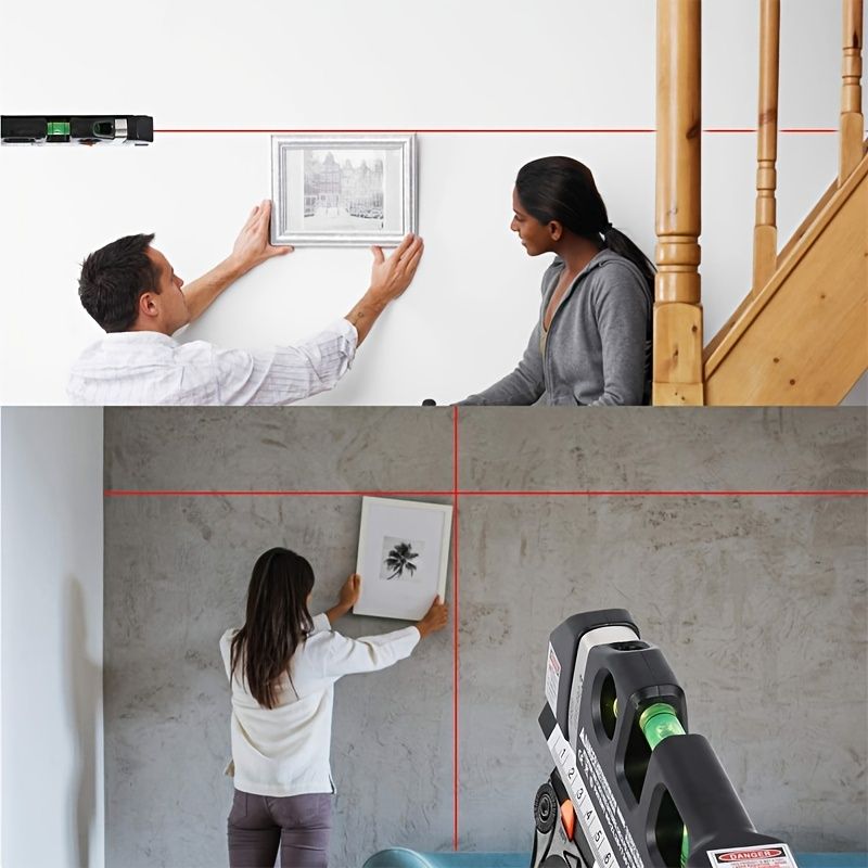 1pc Precision Multi-Purpose Laser Level, Horizontal Vertical Laser Beam Measuring Tape, Magnetic Laser Level, Non-Magnetic Laser Level For Construction, Interior Design