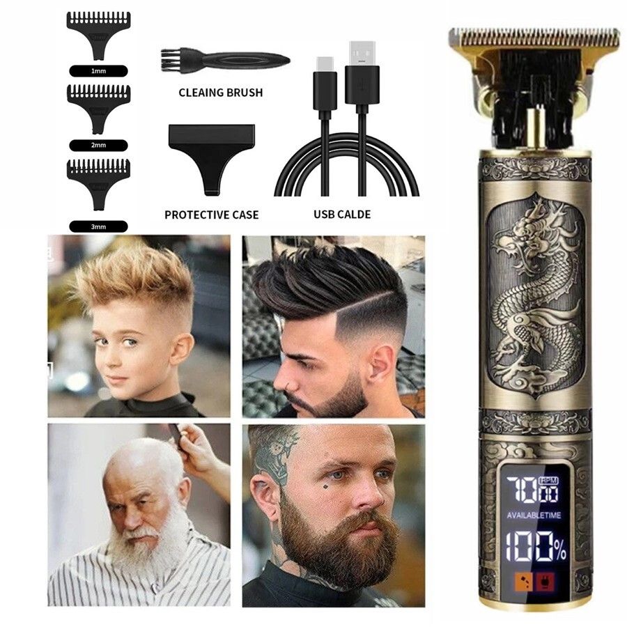 Professional Mens Hair Clippers Trimmer Machine Cordless Beard Electric Shaver