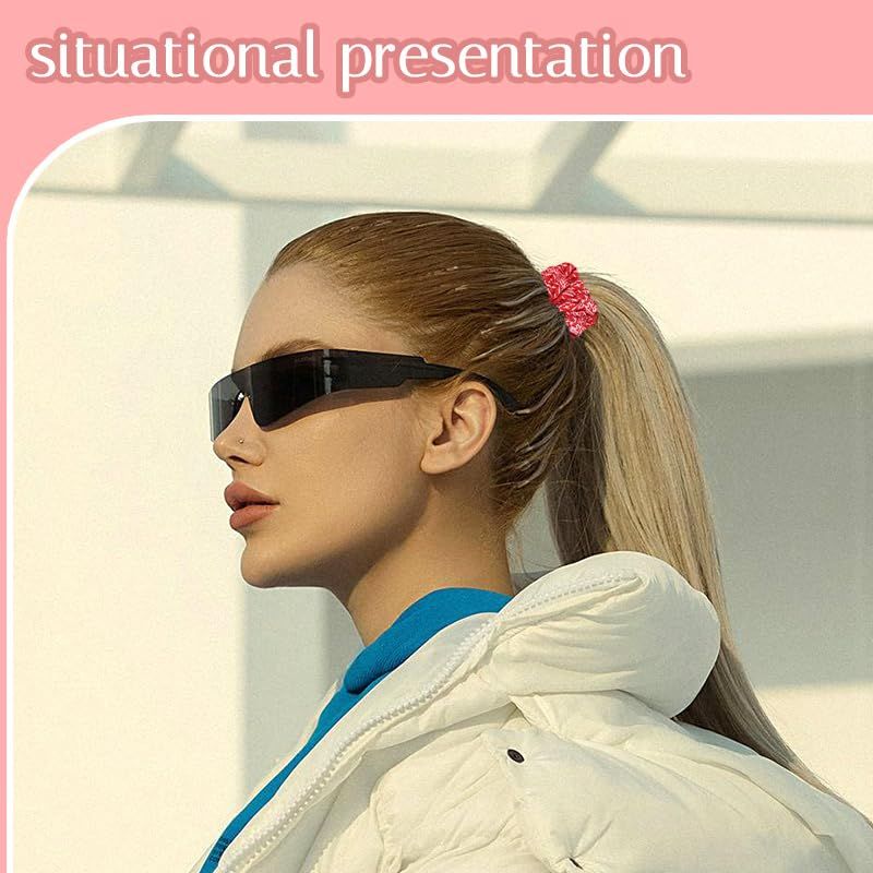 Hair Bow Scrunchy Hair Ties for Girls Ponytail Holders for Women Bunny Ear Scrunchies 3Pcs