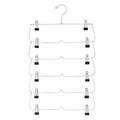 6 Tier with Chrome Finish, Space-Saving Skirt with Clips for Women's Clothes, Foldable Hangers for Pants, Towel, Scarf, Bra, Kitchen & Closet Organization