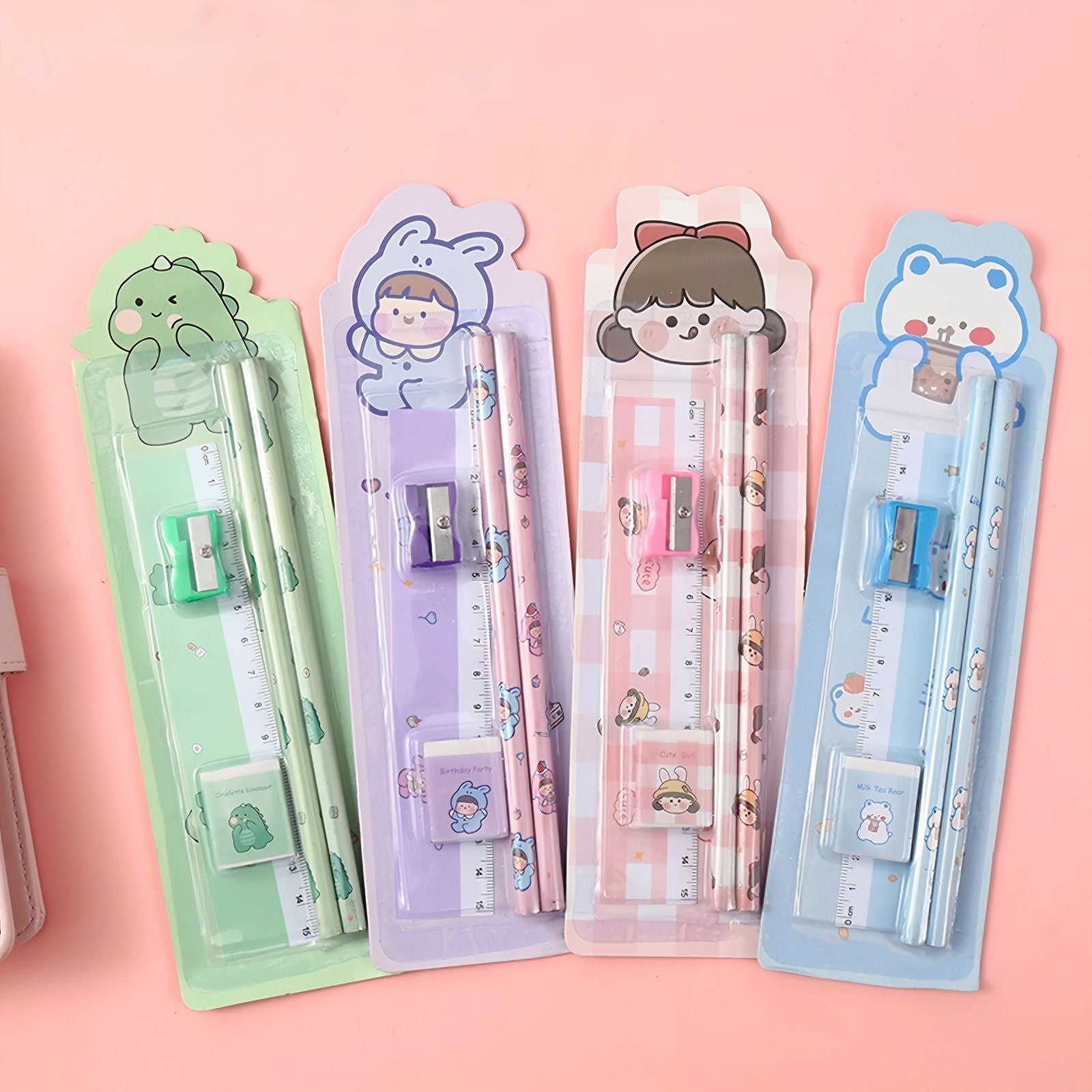 5pcs/Set Cartoon Pencil Set Pencil Funny Writing Tool For Office School