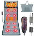 Full Body Electric Massage Mat with Heat Vibration Massage Pad Cushion Back Massage Mattress Chair Pad with Neck Massage Pillow with 10 Vibration Moto