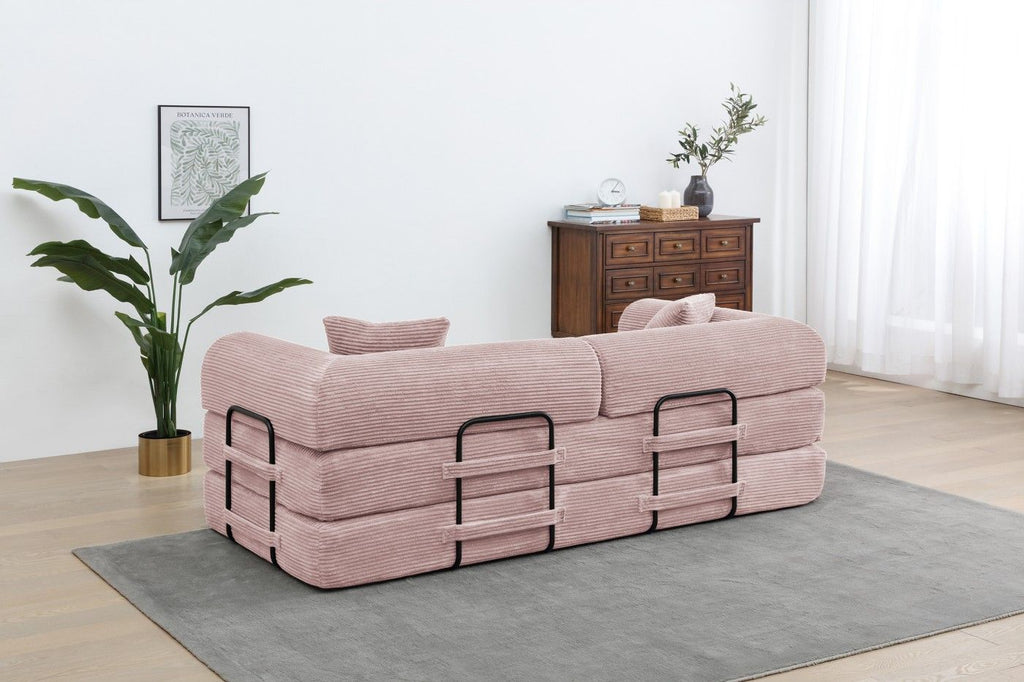 Foldable Sofa Bed, 77.9'' Folding Floor Couch, Compressed Convertable Sleeper Sofa, Memory Foam Couch with Pillow Back Support Armrest, 4-in-1 Futon Sofa Bed for Living Room, Army green