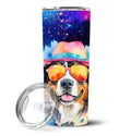 Bernese Mountain Dog Hippie Dawg Stainless Steel Skinny Tumbler Vacuum Double Walled Reusable Insulated Tumbler Travel Cup for Coffee Cocktails Gift with Lid, 20 oz