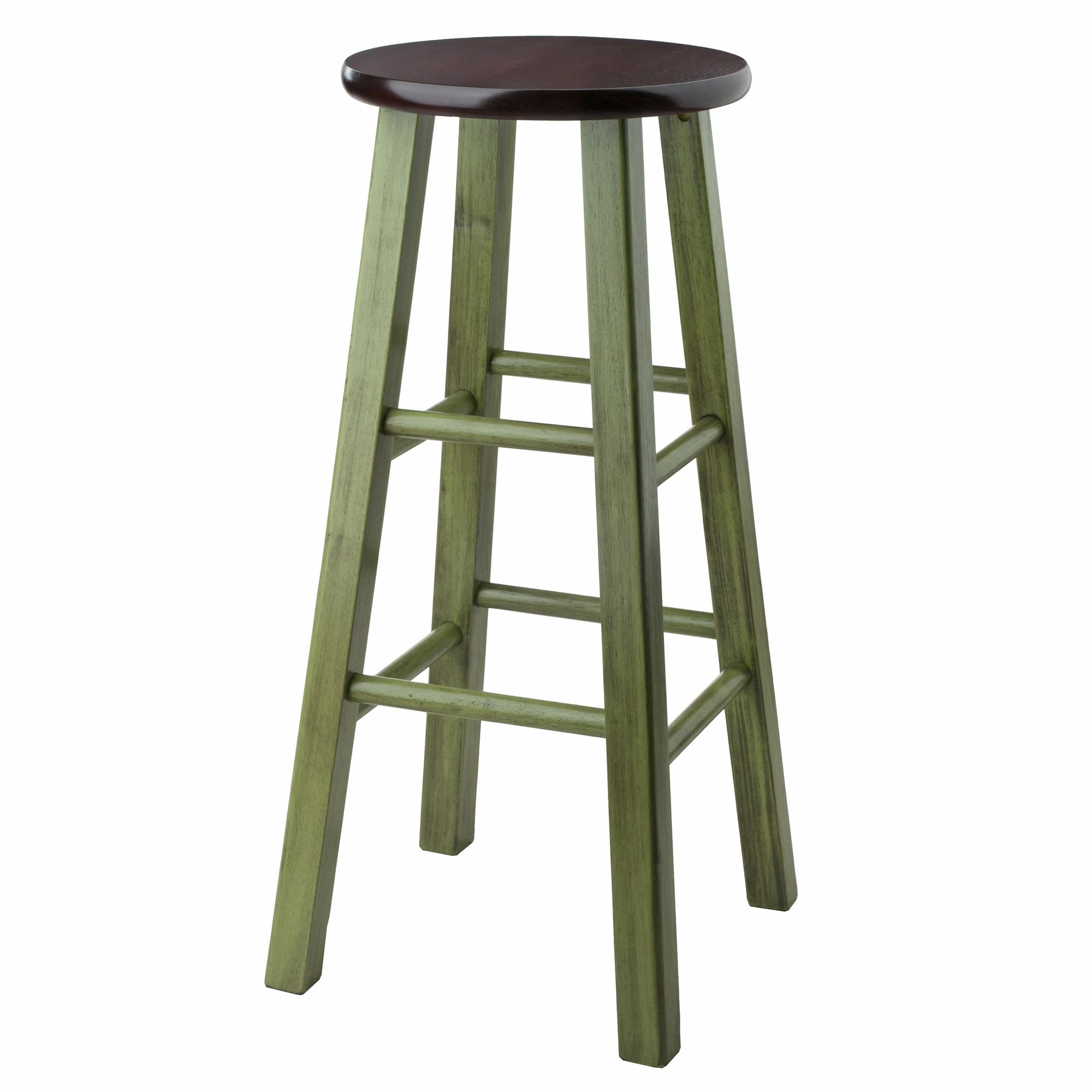 Ivy 29" Bar Stool Walnut/Green