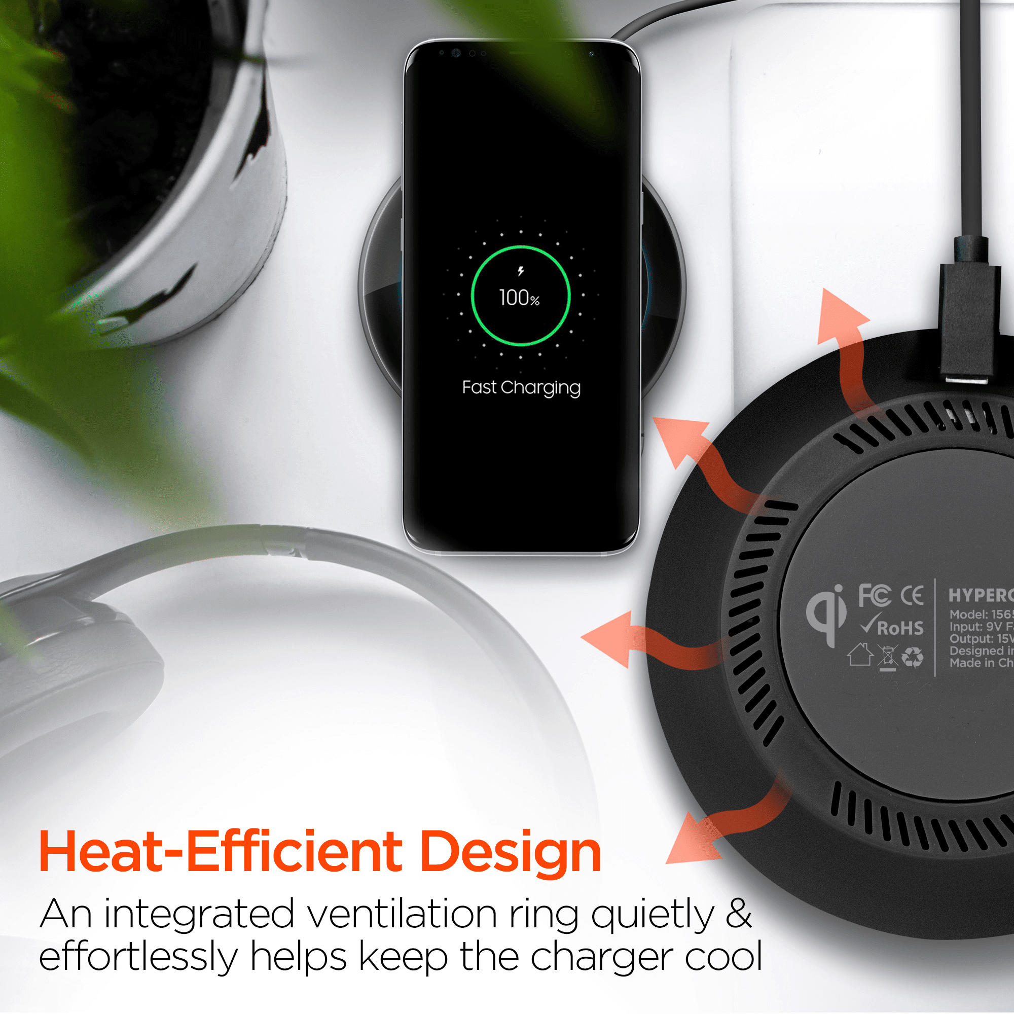 HyperGear ChargePad Pro 15W Wireless Fast Charger USB-C