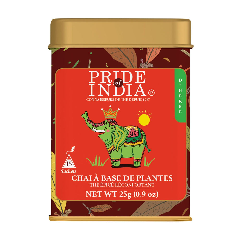 Pride Of India Herbal Chai (Comforting Spiced Tea), 15 Tea Bags