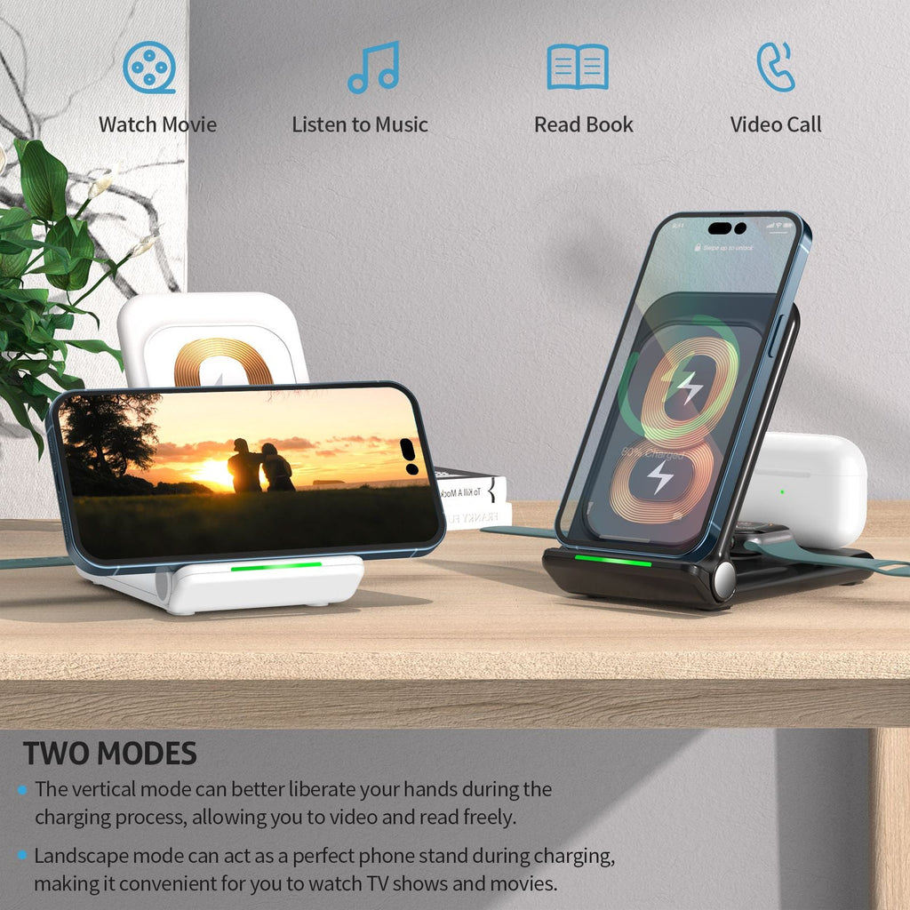 Wireless Chargers 3 in 1 Induction Charger Station for Samsung S22 Ultra Apple Watch Airpods 3 iPhone 14 Pro Max 13 12 11 Xiaomi