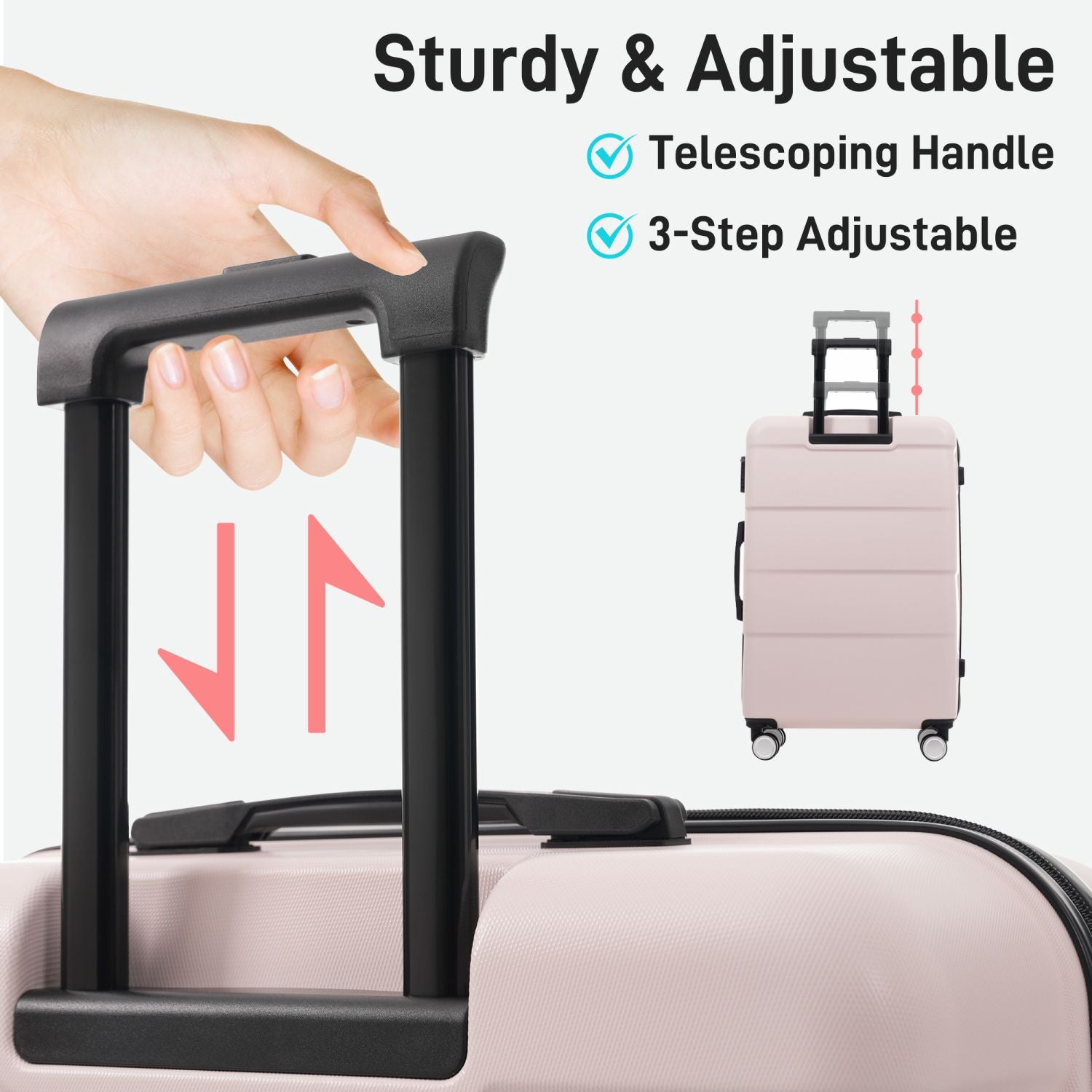 Hardshell Luggage Sets 6 Piece with 2 Bags,Carry on Suitcase with Handle Password Lock Double Spinner Wheels, Lightweight 16"+20"+24"+28" Luggages