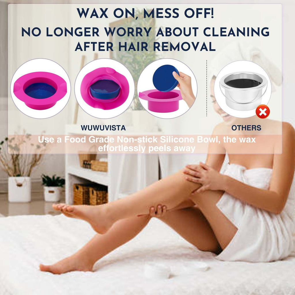 Waxing kit 23 items, WUWUVISTA Hair Removal Hard Wax Kit with Wax Warmer&Wax Beads for Full Body/Face/Underarm/Bikini/Sensitive Skin for Women&Men