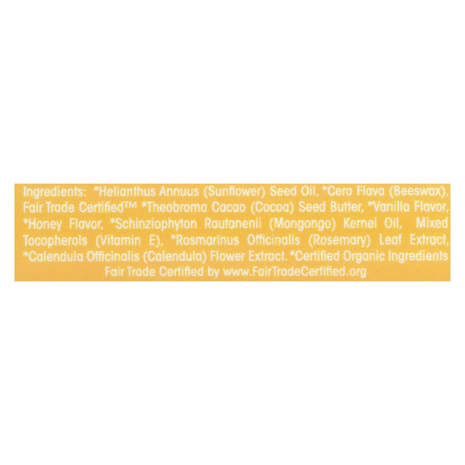Mongo Kiss Display Center - Lip Balm - Organic - Eco Lips - Vanilla Honey - .25 Oz - Case Of 15