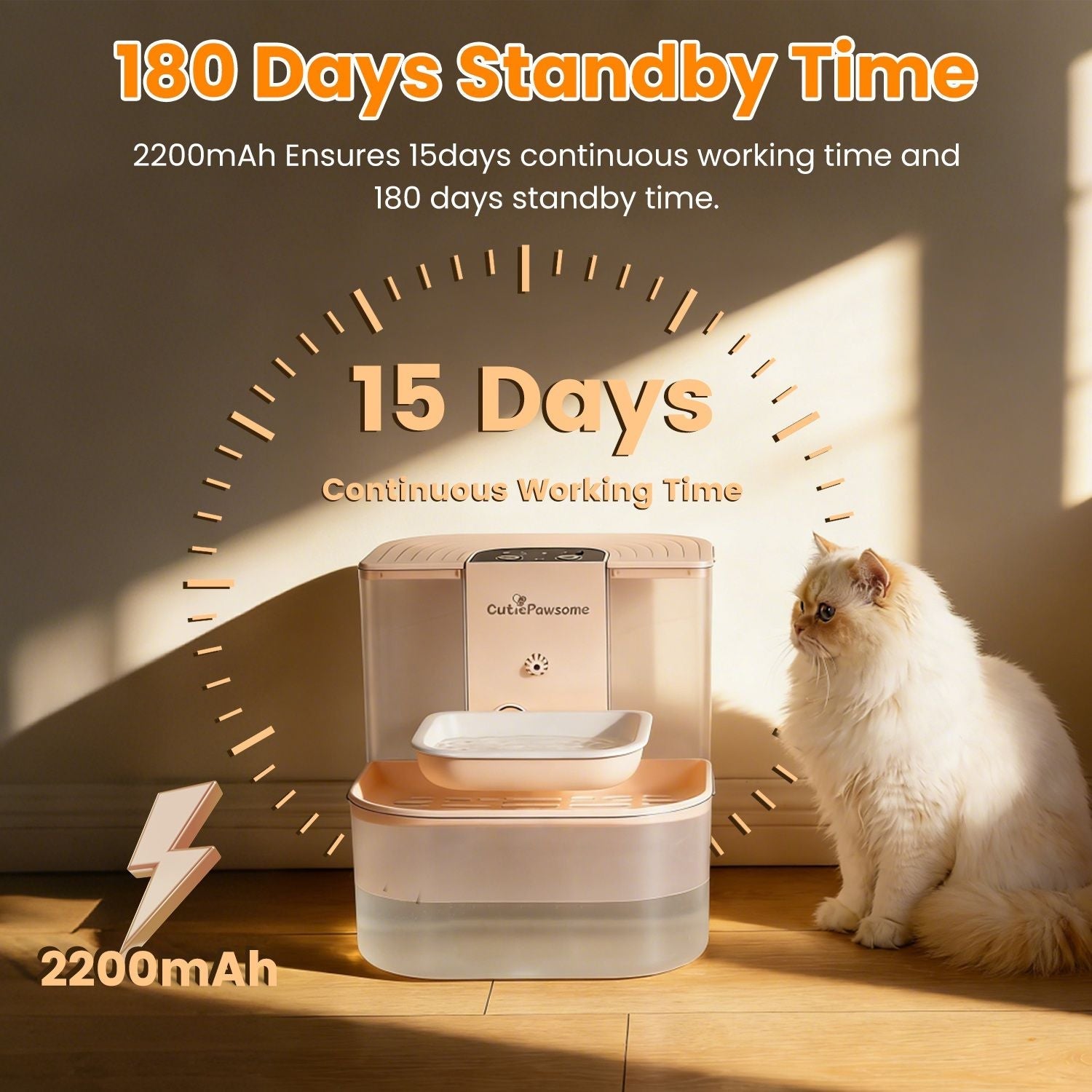 Smart Pet Water Fountain Automatic Cat Water Dispenser 4.5L Cordless Rechargeable Dog Water Fountain Self-Refill with 3 Adjustable Volume 3 Time Intervals Remote Control Cleaning Brush