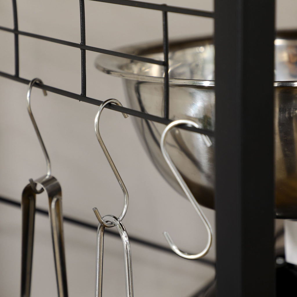 HOMCOM Baker's Rack with Power Outlet, USB Charging, Microwave Stand, Coffee Bar & Adjustable Shelves