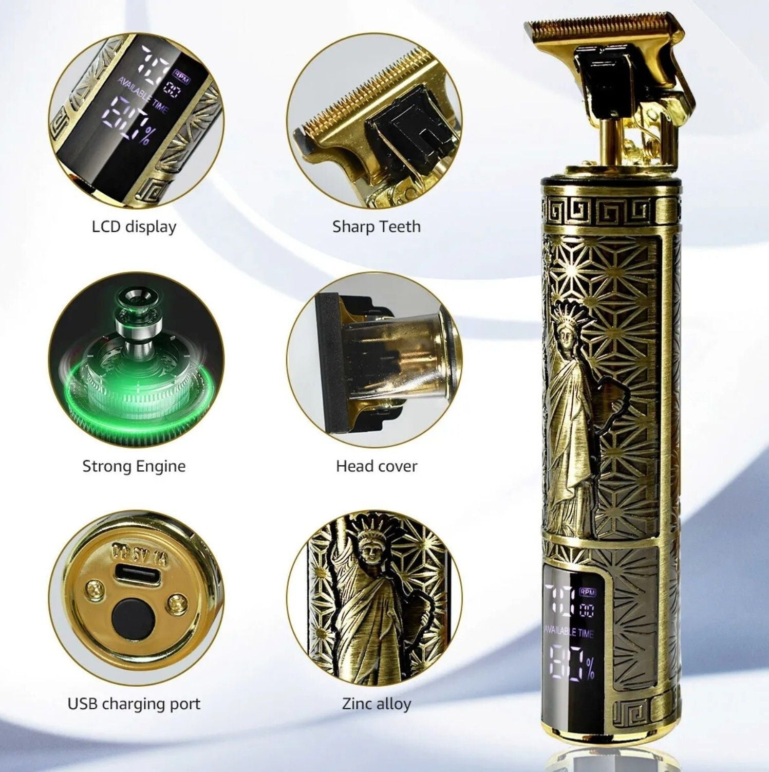 Professional Mens Hair Clippers Trimmer Machine Cordless Beard Electric Shaver