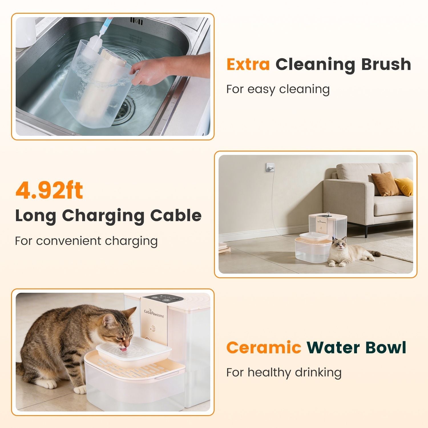 Smart Pet Water Fountain Automatic Cat Water Dispenser 4.5L Cordless Rechargeable Dog Water Fountain Self-Refill with 3 Adjustable Volume 3 Time Intervals Remote Control Cleaning Brush