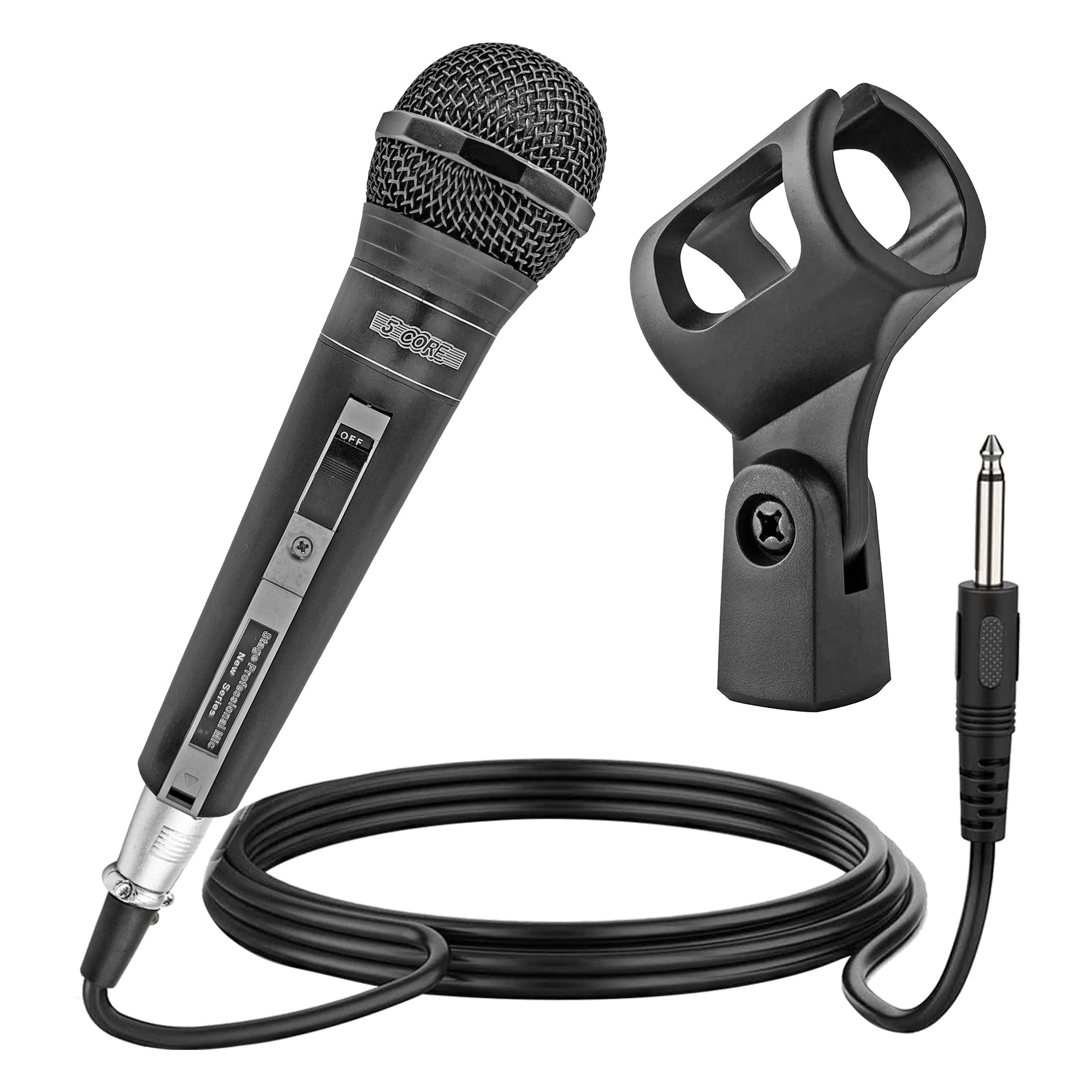 5 Core Microphone XLR Dynamic Mic Karaoke Singing Handheld Microfono Wired Professional Unidirectional 1/4 Plug In Cord Connection for Vocal DJ Music - PM 757