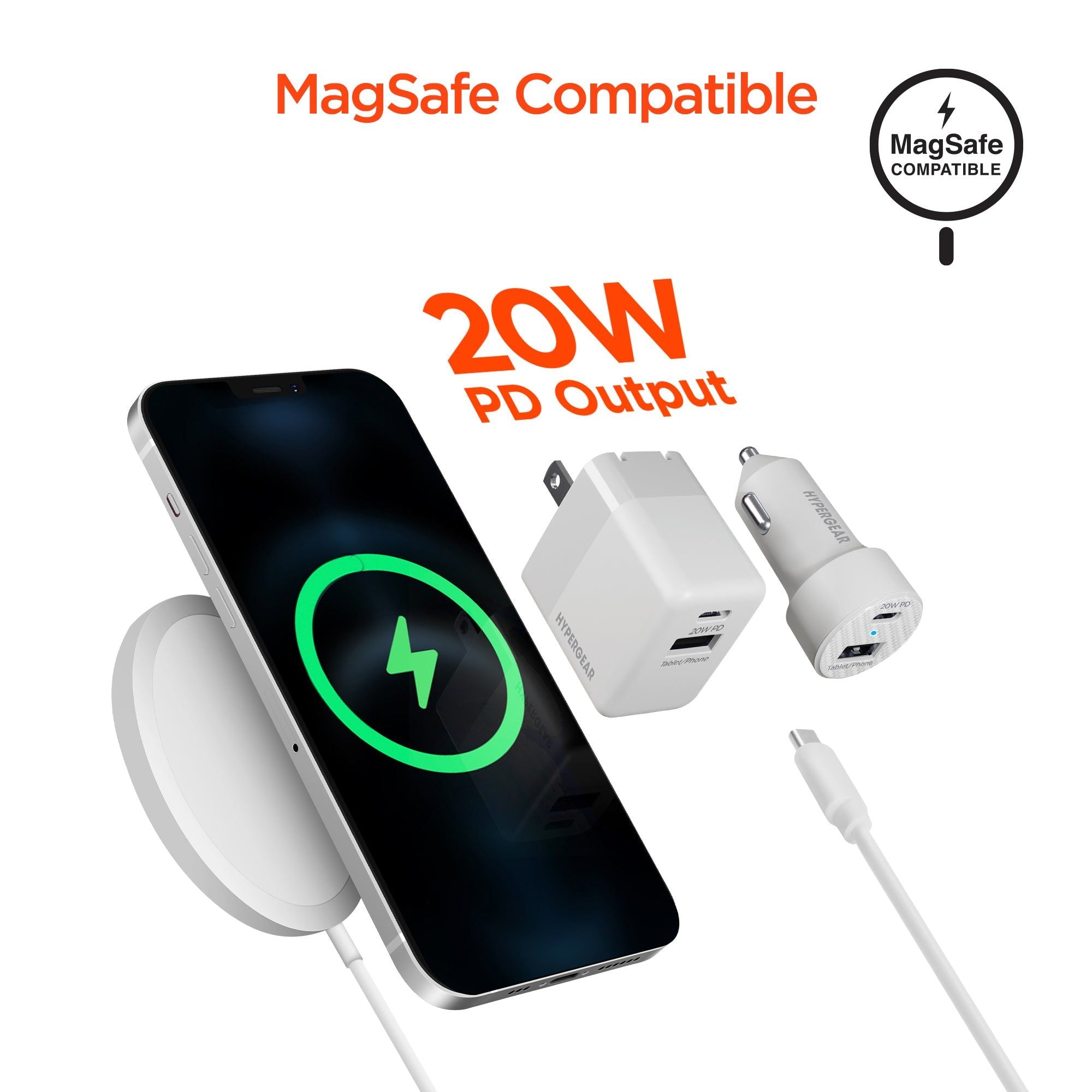 HyperGear Wall/Car Charger Bundle 20W USB-C PD + 12W