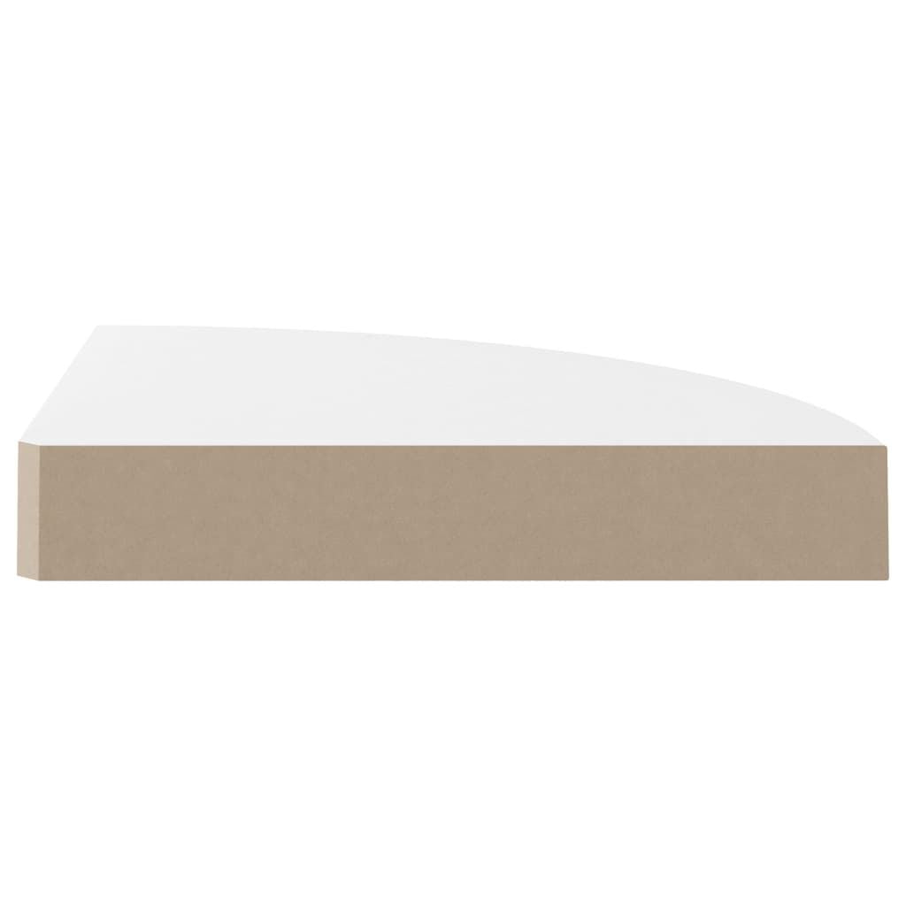 Corner Shelf Set of 2 High gloss white Honeycomb MDF, metal