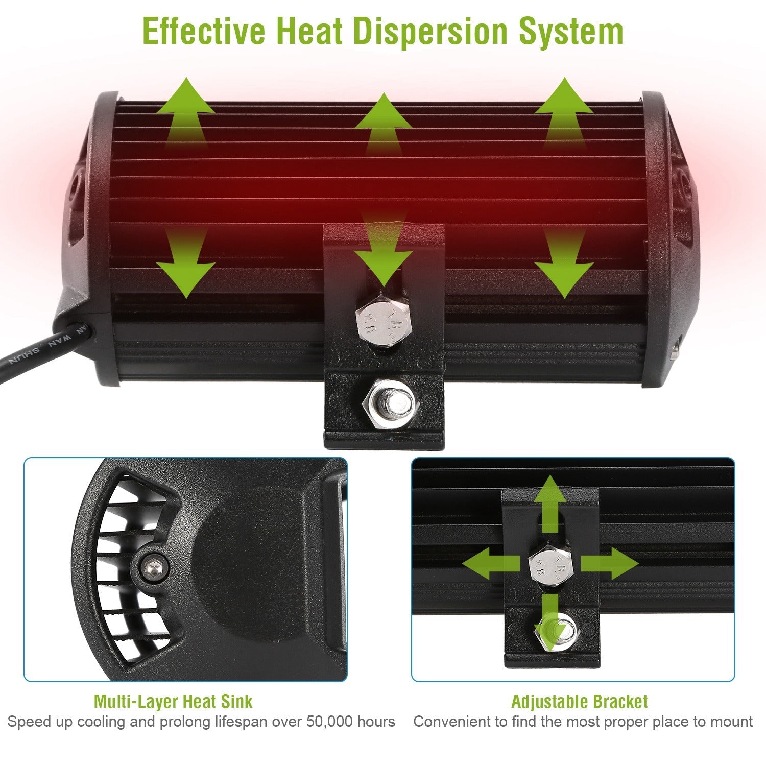 7in LED Light Bar 120W 12000LM LED Work Light Pods Offroad Driving Lights IP67 Waterproof Fog Light Spot Flood Beam for Jeep Trailer Truck Bus Boat
