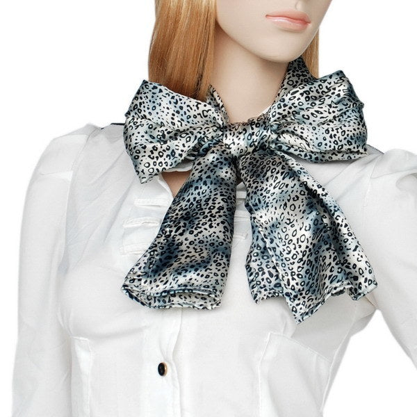Blando Simple & Decent Cold Blue Tone Leopard Print Fashion Silk Scarf/Wrap/Shawl(Large)