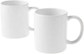 Beveled Blank, Ceramic-Coated, Dishwasher & Microwave Safe Mug to Decorate, Mug Press & Infusible Ink Compatible,12 Oz Sublimation, Ideal for Crafts and Printing, 2 Count, White