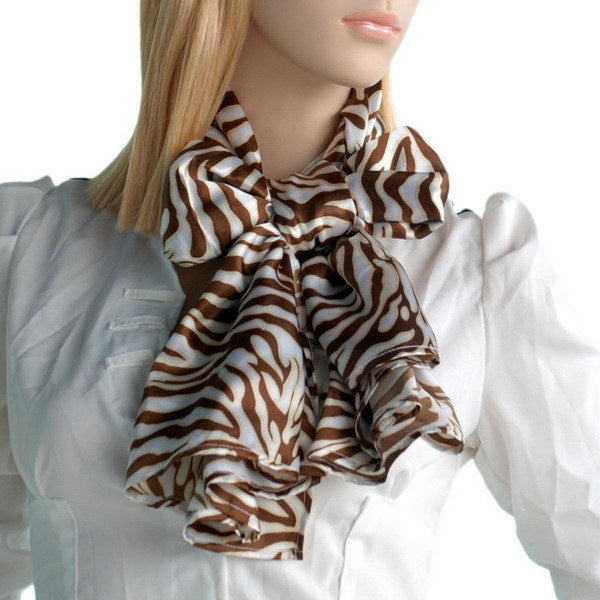 Blando Brown Funky Zebra Animal Pattern super soft Silk Scarf/Wrap/Shawl(Large)