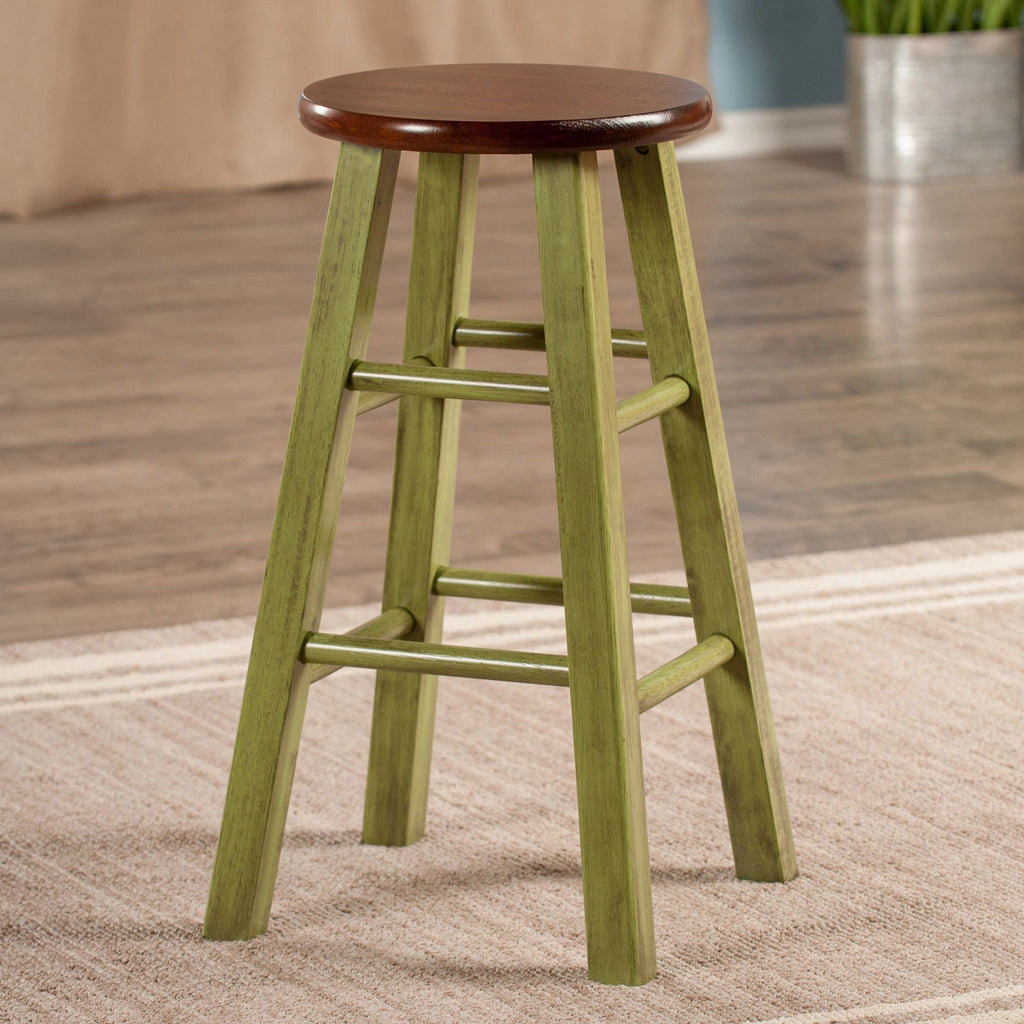 Ivy 24" Counter Stool Walnut/Green