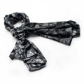 Blando Black Flower and Paisley Noble Decent Soft Natural Silk Scarf/Wrap/Shawl(Small)