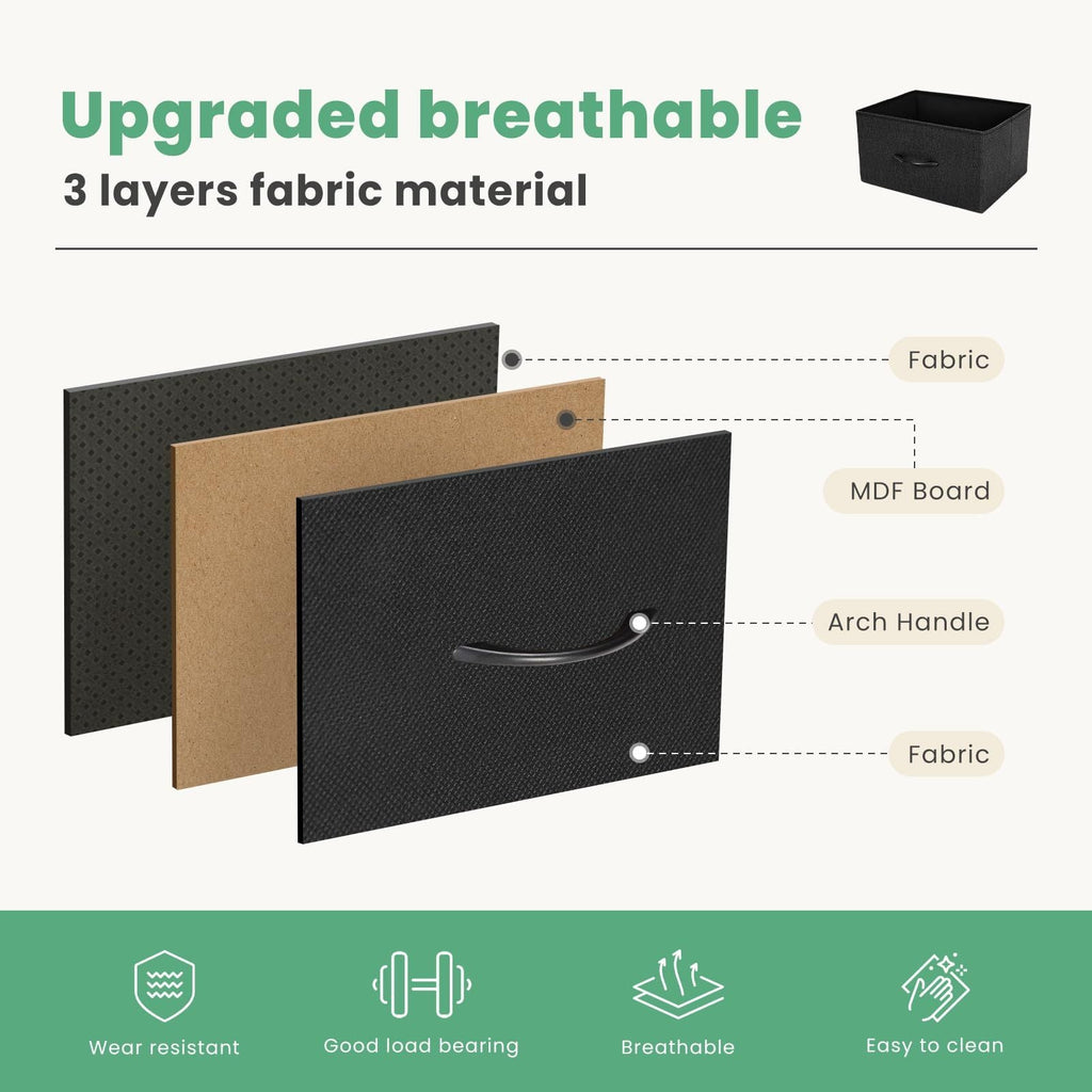 Dresser for Bedroom, Chest of Drawers, 5 Drawer Dresser, Closet Fabric Dresser with Metal Frame tv stand