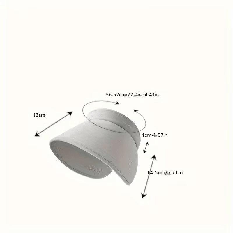 UPF50+ Wide Brim Sun Visor Hat - Rollable Foldable UV Protection Sun Hat, Adjustable Empty Top Sun Cap for Women, Outdoor Travel Beach Hiking Headwear