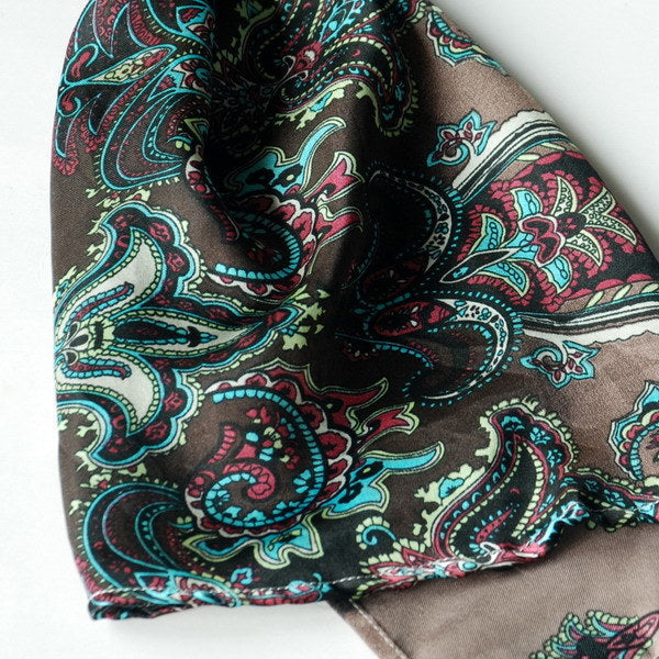 Blando Black & Blue Paisley Patterns Revitalized Style Soft Silk Scarf/Wrap/Shawl(Small)