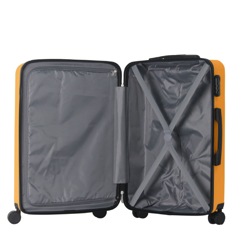 Luggage Sets ABS Hardshell 3pcs Luggage, Lightweight Durable Suitcase sets Spinner Wheels Suitcase 20''24''28'' (Yellow)